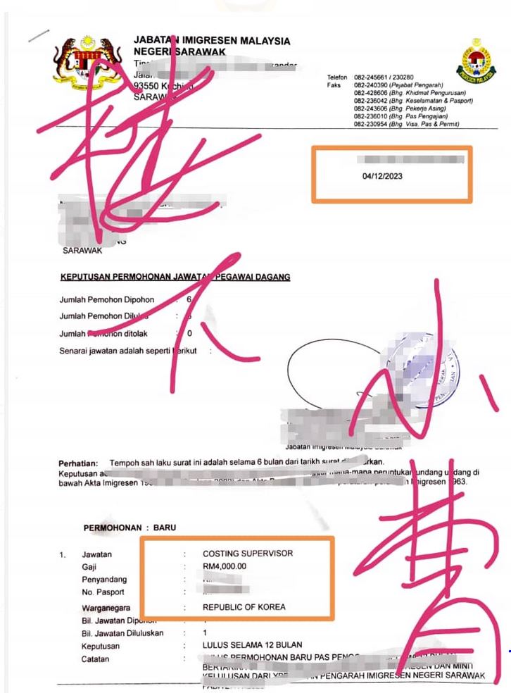Malaysian work visa approvals have been gradually issued this month